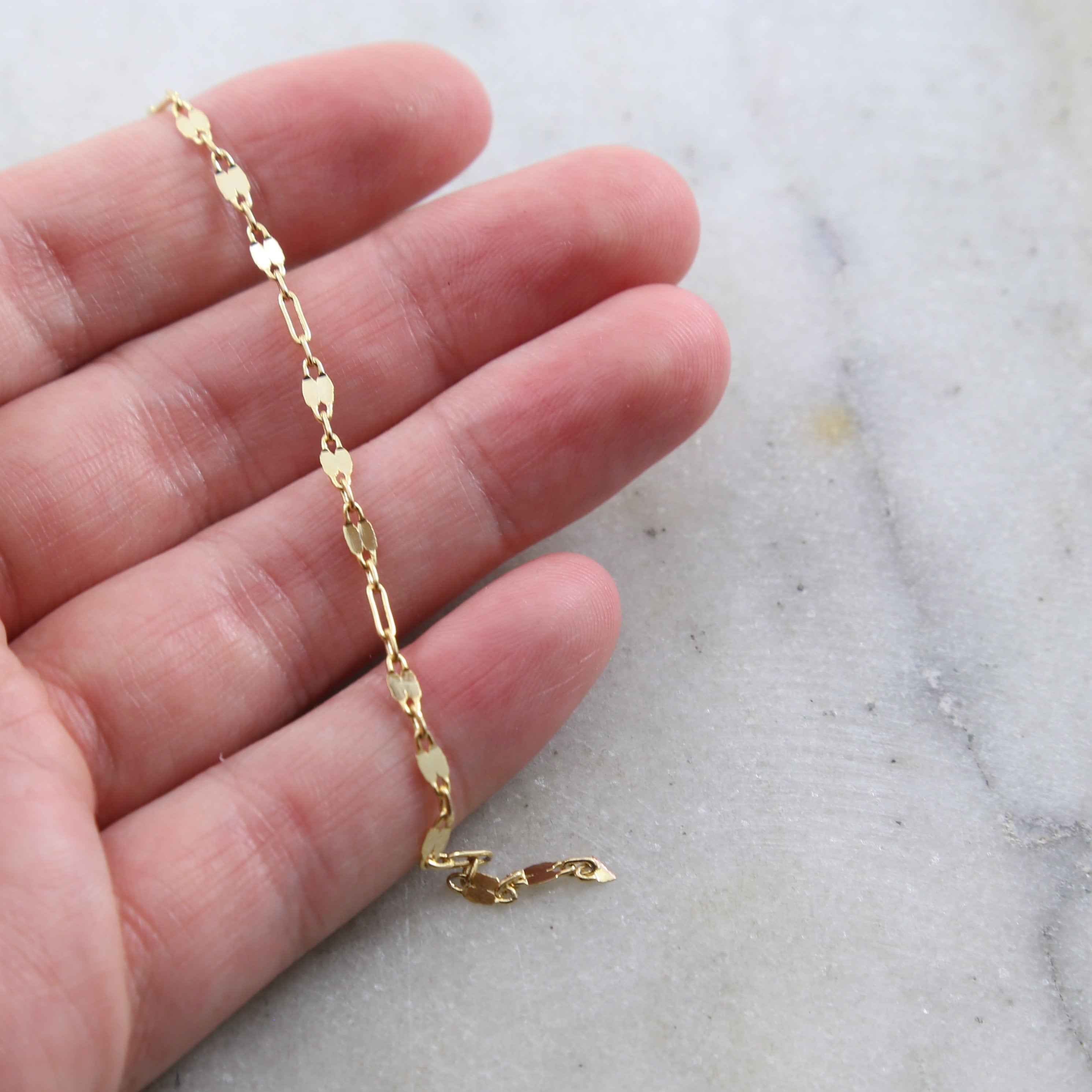Brass Gold or Silver Plated Double Bar Link Choker Chain – Sold by the Foot