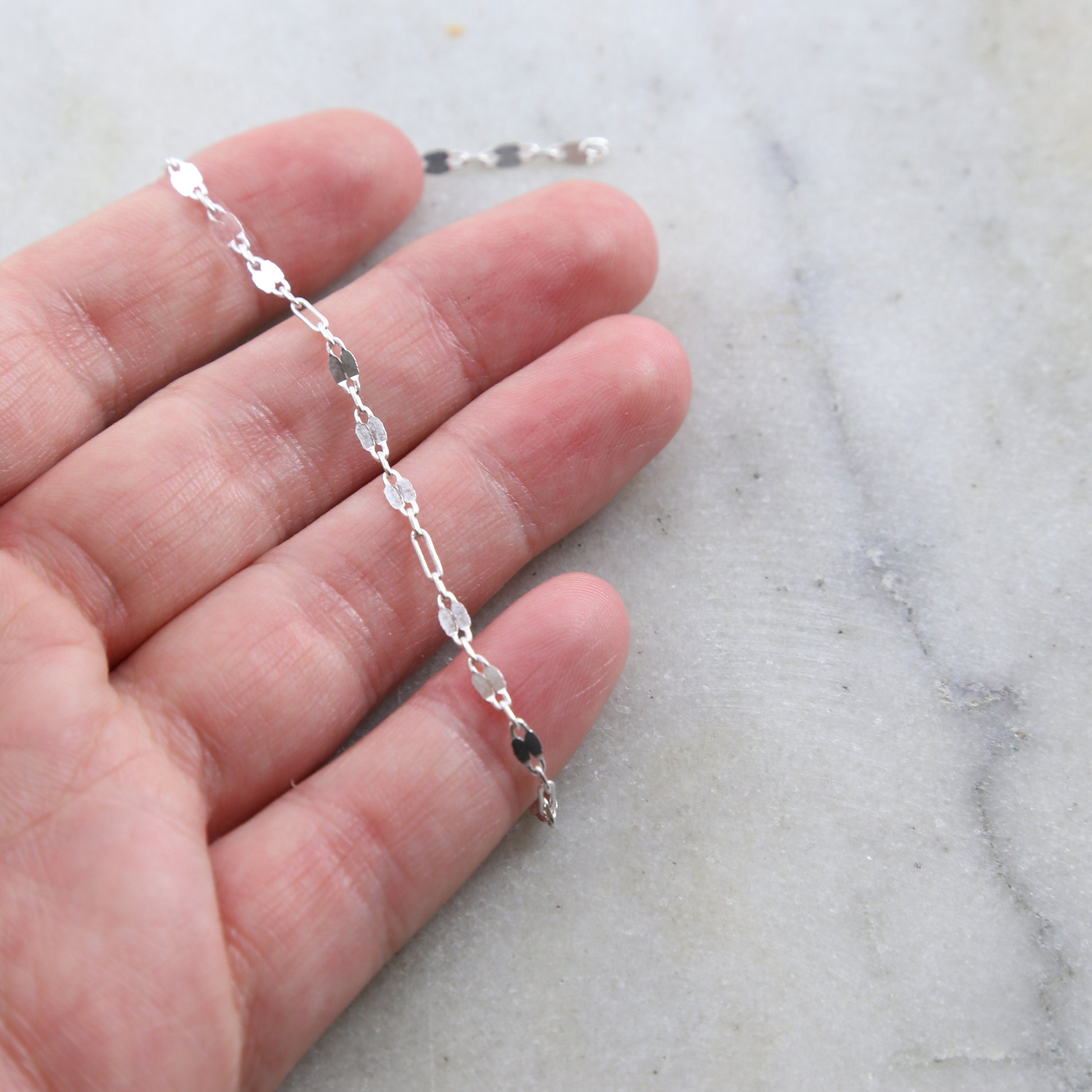 Brass Gold or Silver Plated Double Bar Link Choker Chain – Sold by the Foot