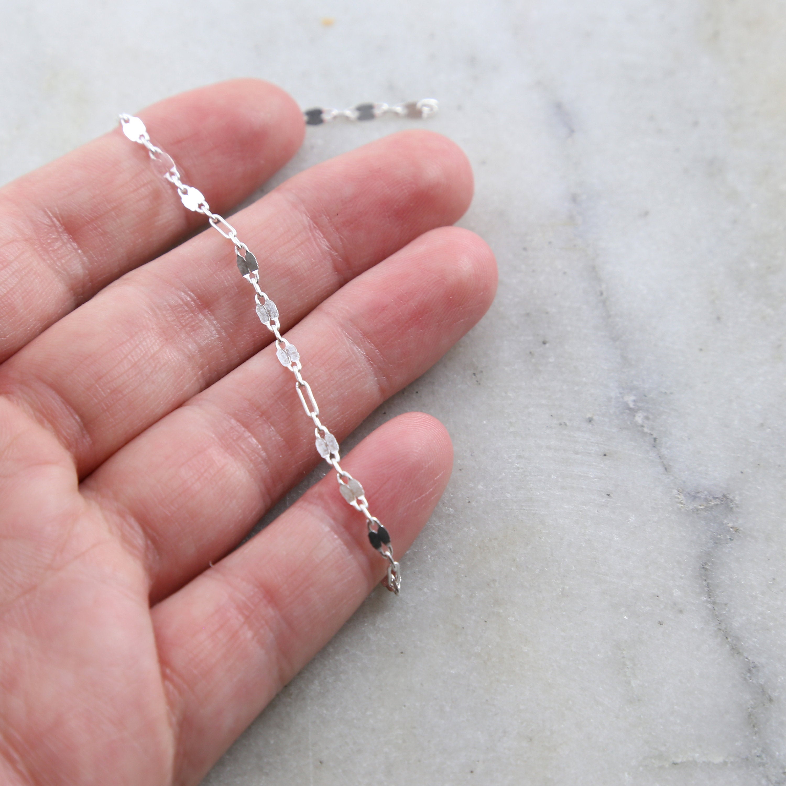 Brass Gold or Silver Plated Double Bar Link Choker Chain – Sold by the Foot