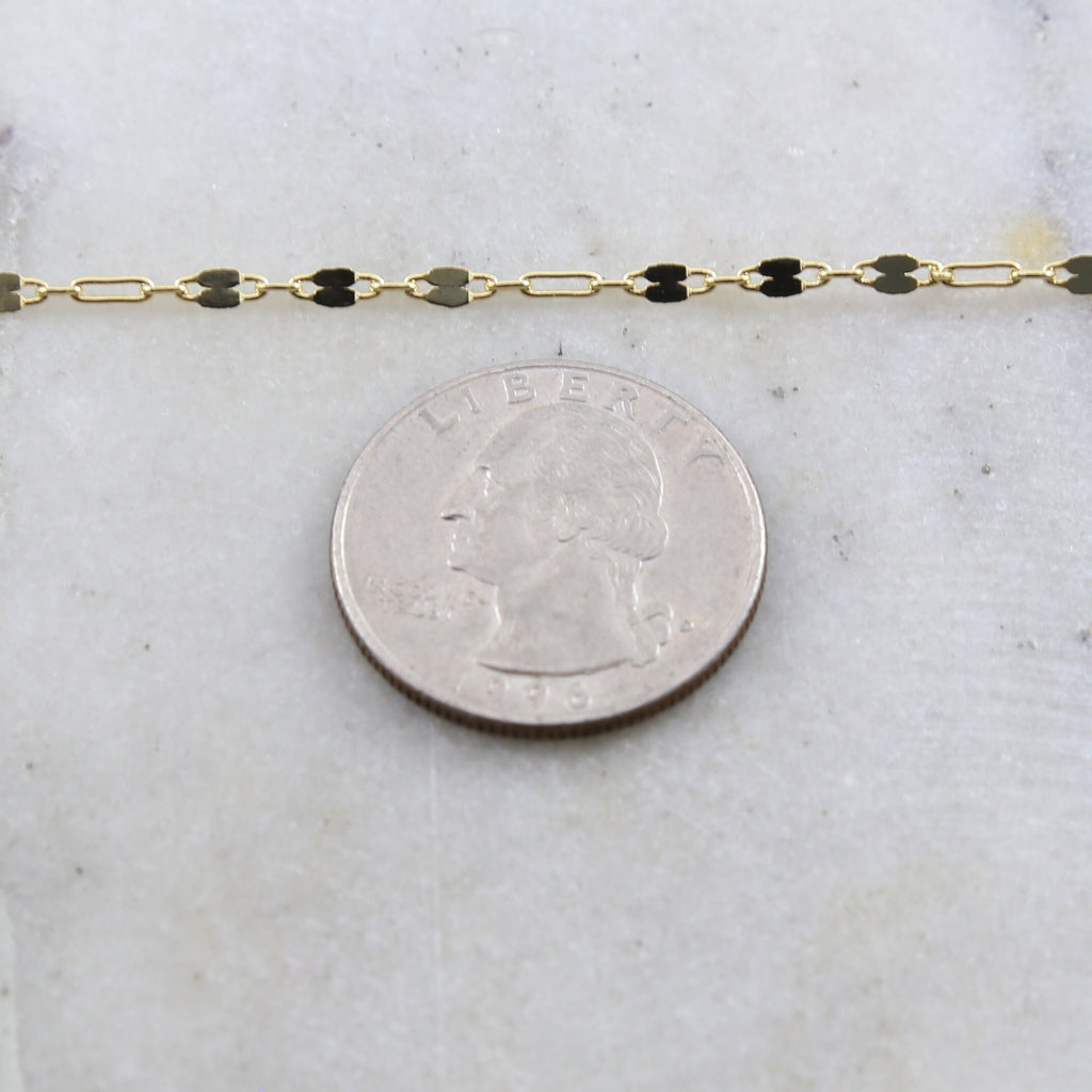 Brass Gold or Silver Plated Double Bar Link Choker Chain – Sold by the Foot
