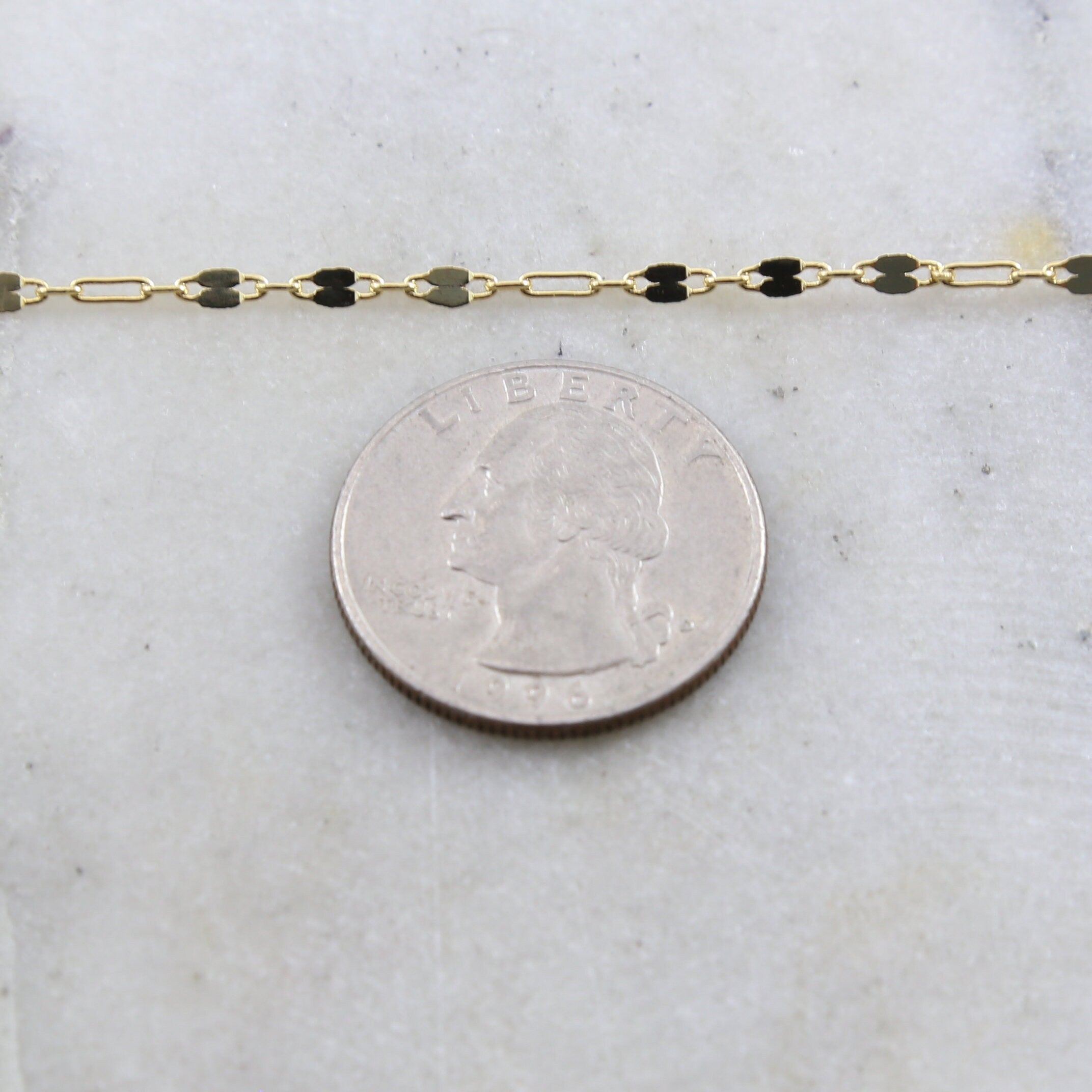 Brass Gold or Silver Plated Double Bar Link Choker Chain – Sold by the Foot
