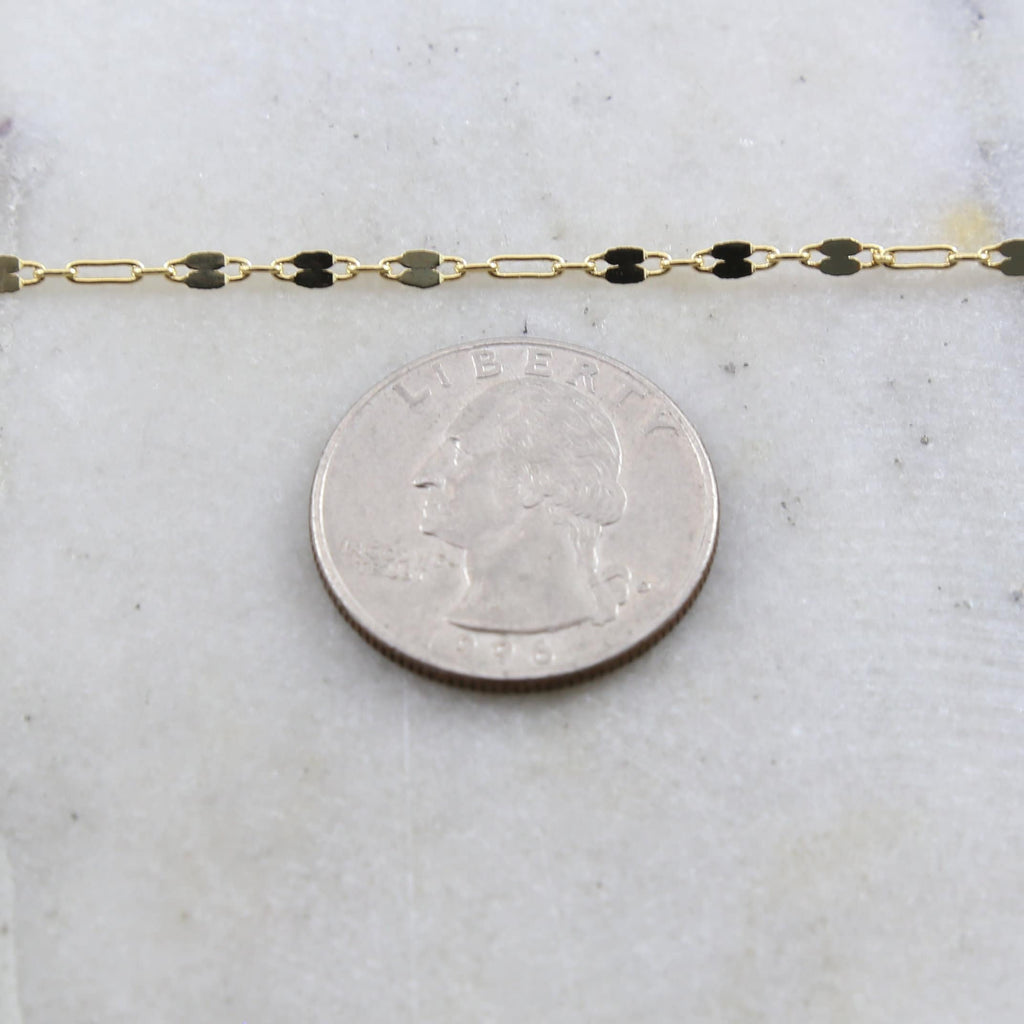 Brass Gold or Silver Plated Double Bar Link Choker Chain – Sold by the Foot
