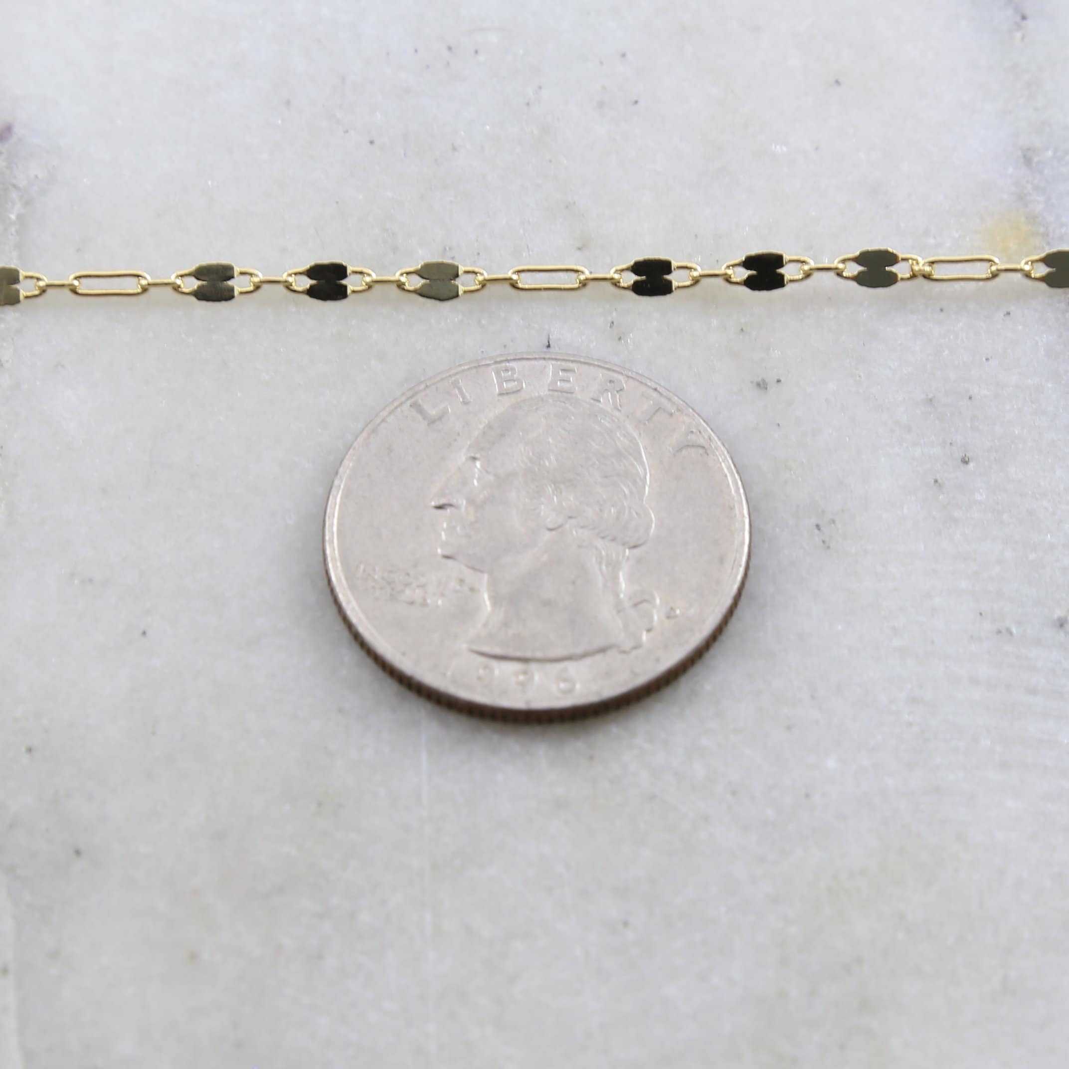 Brass Gold or Silver Plated Double Bar Link Choker Chain – Sold by the Foot
