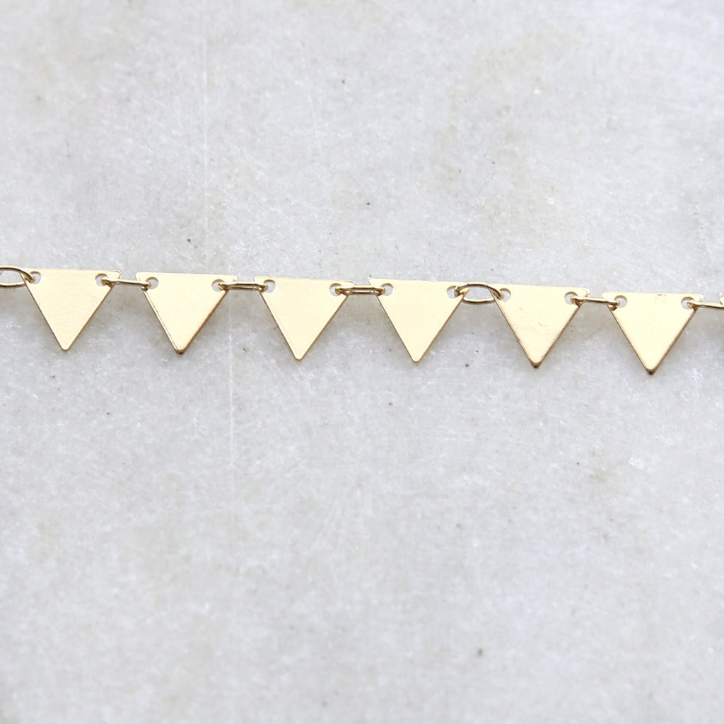 Gold Plated or Brass Modern Triangle Dainty Minimal – Sold by the Foot
