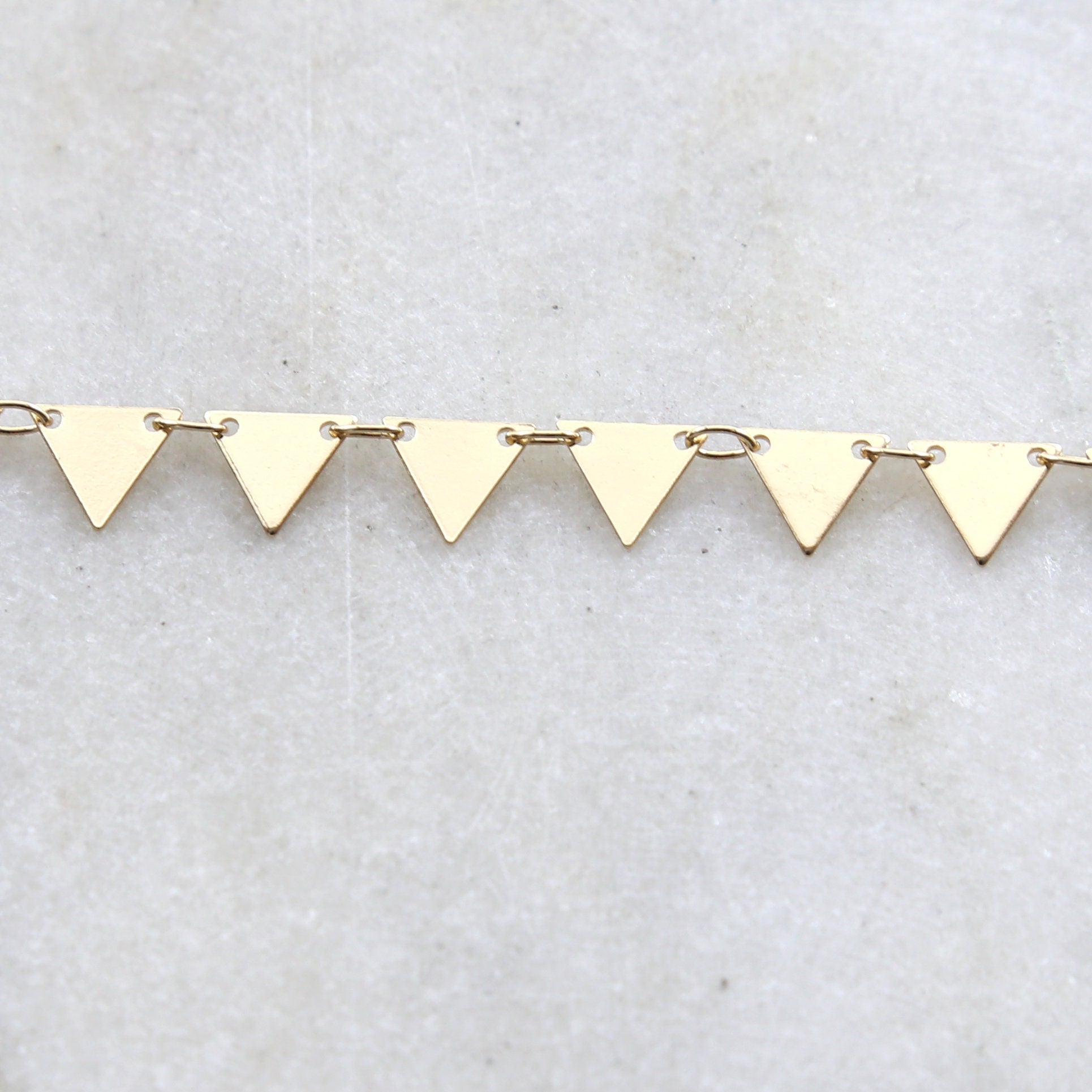 Gold Plated or Brass Modern Triangle Dainty Minimal – Sold by the Foot