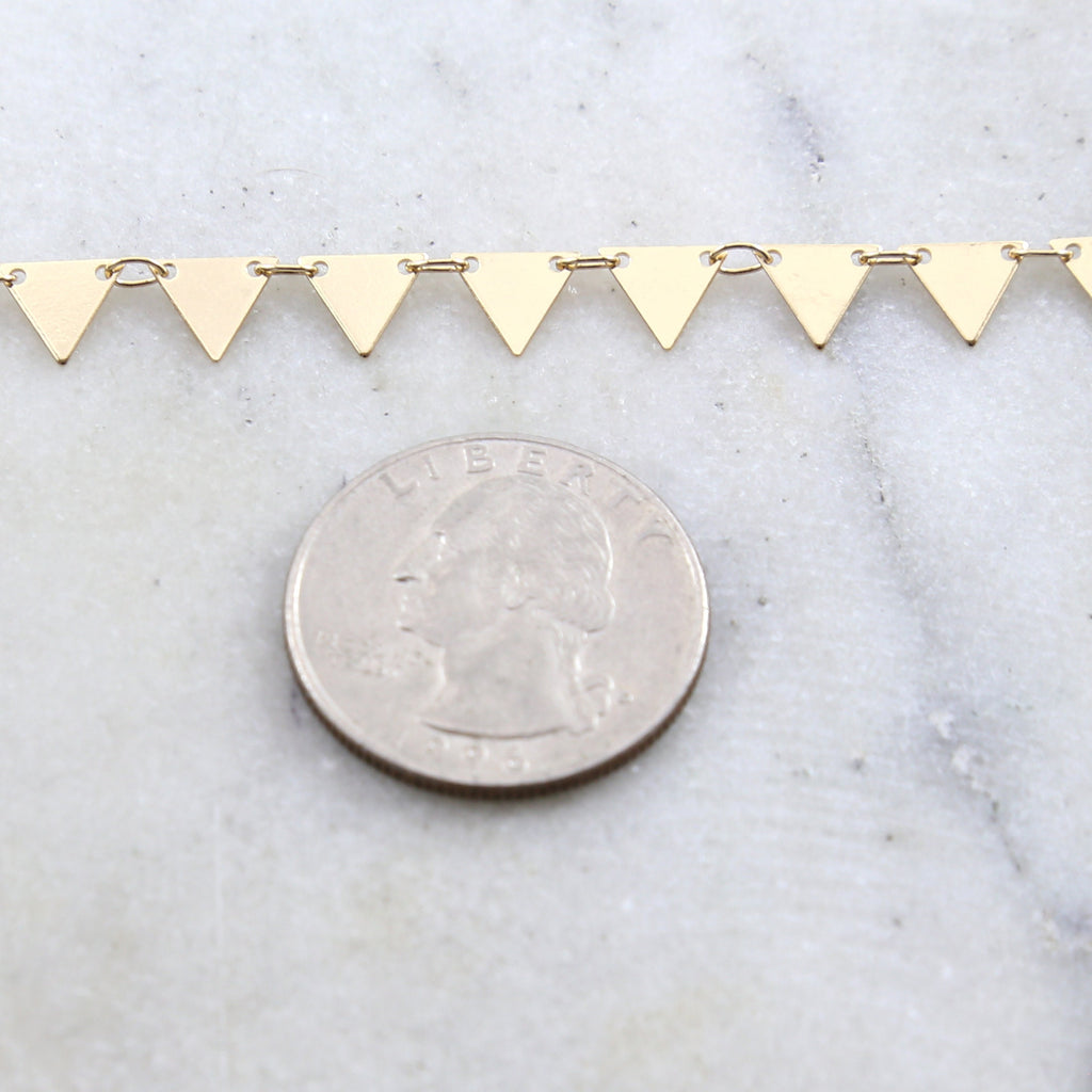 Gold Plated or Brass Modern Triangle Dainty Minimal – Sold by the Foot