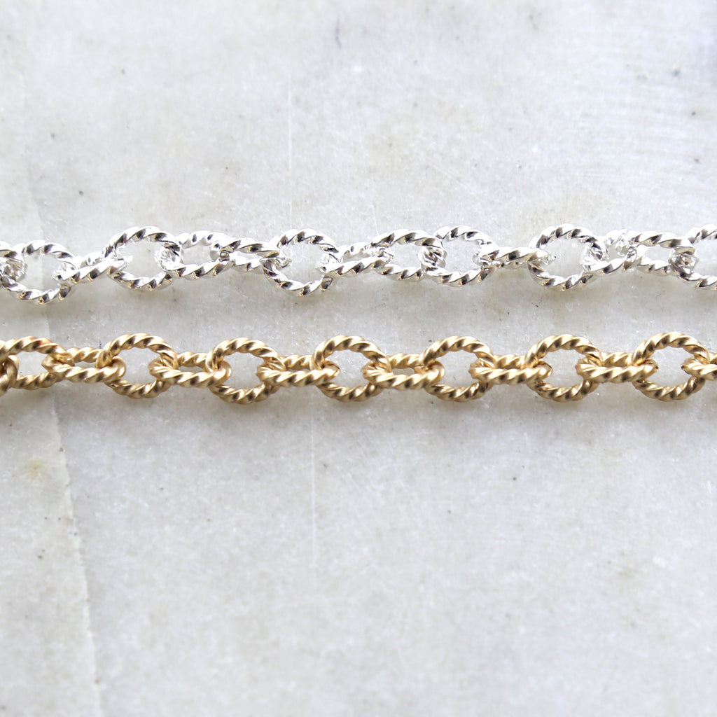 Brass Gold or Silver Plated Thick Lightweight 7mm x 5mm – Sold by the Foot