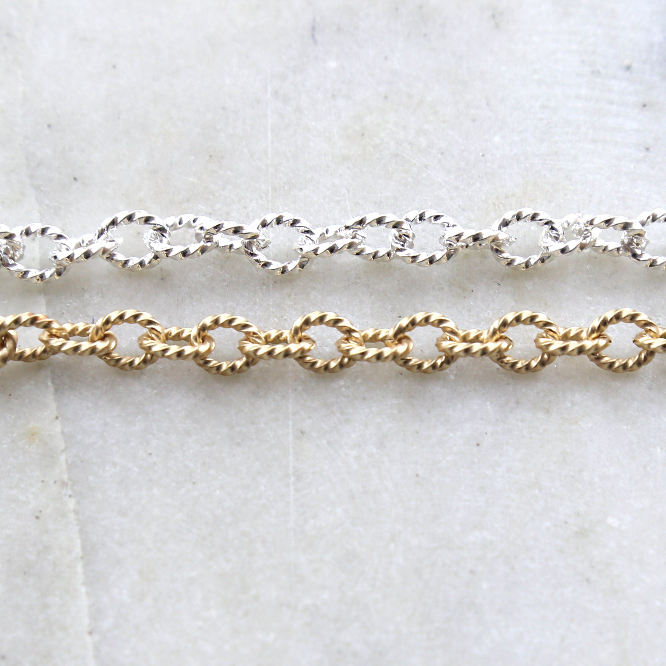 Brass Gold or Silver Plated Thick Lightweight 7mm x 5mm – Sold by the Foot