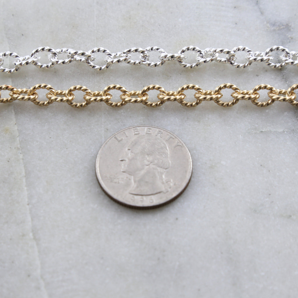 Brass Gold or Silver Plated Thick Lightweight 7mm x 5mm – Sold by the Foot