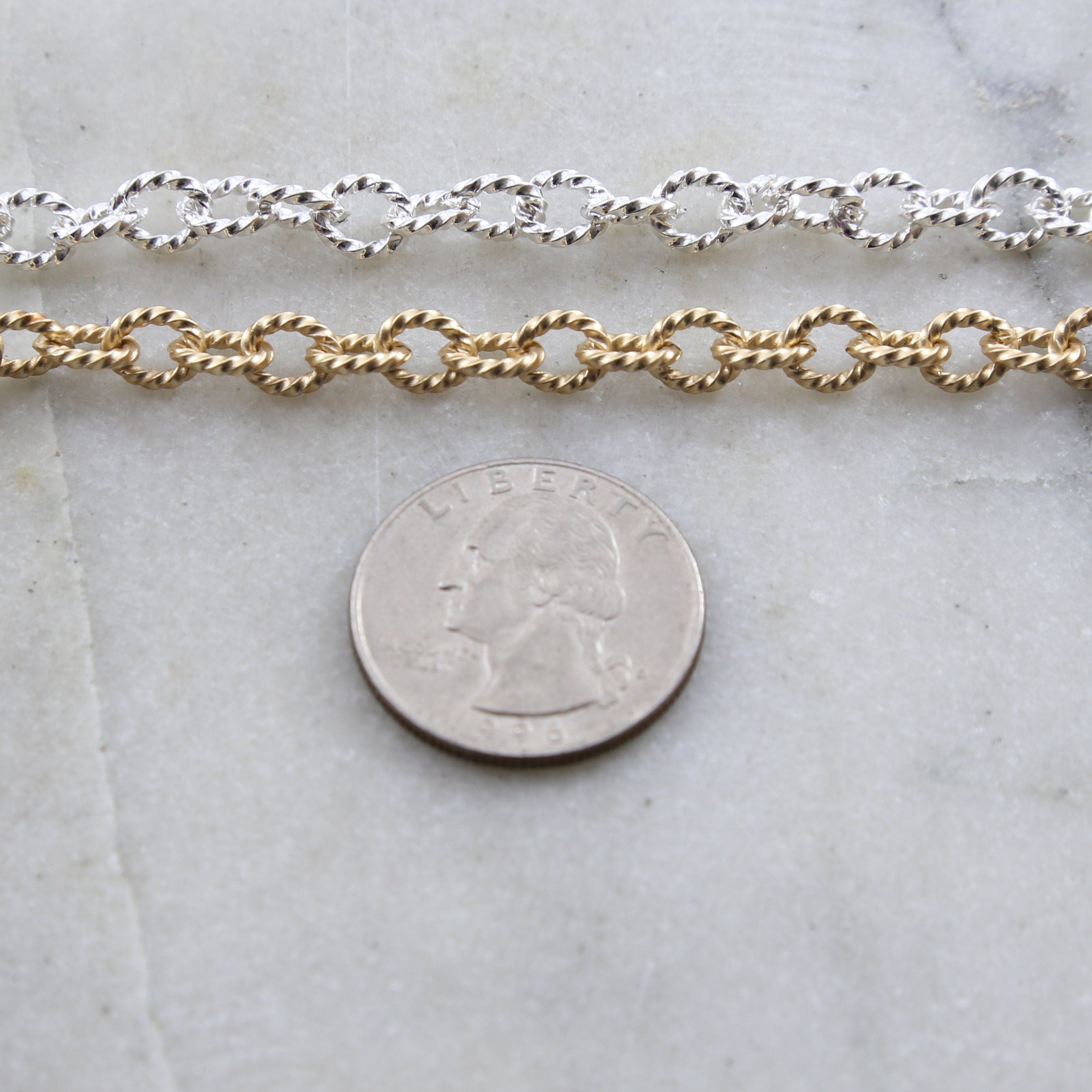 Brass Gold or Silver Plated Thick Lightweight 7mm x 5mm – Sold by the Foot