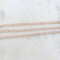 Gold Plated or Brass Rose Curb Extender Chain 4mm x 3mm – Sold by the Foot