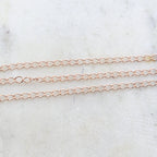 Gold Plated or Brass Rose Curb Extender Chain 4mm x 3mm – Sold by the Foot
