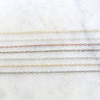 Brass Delicate Thin Oblong Link Cable Chain 2mmx 1mm in 7 – Sold by the Foot