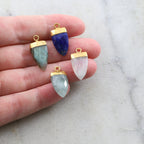 Sterling Silver or Gold Plated Beautiful Gemstone Point Dagger Charm Pendant
