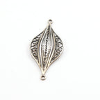 Sterling Silver Rounded Connector Charm with Swirl Detailing