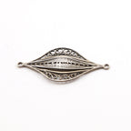 Sterling Silver Rounded Connector Charm with Swirl Detailing
