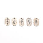 Sterling Silver Love Destiny Hope Believe or Faith Stamped Organic