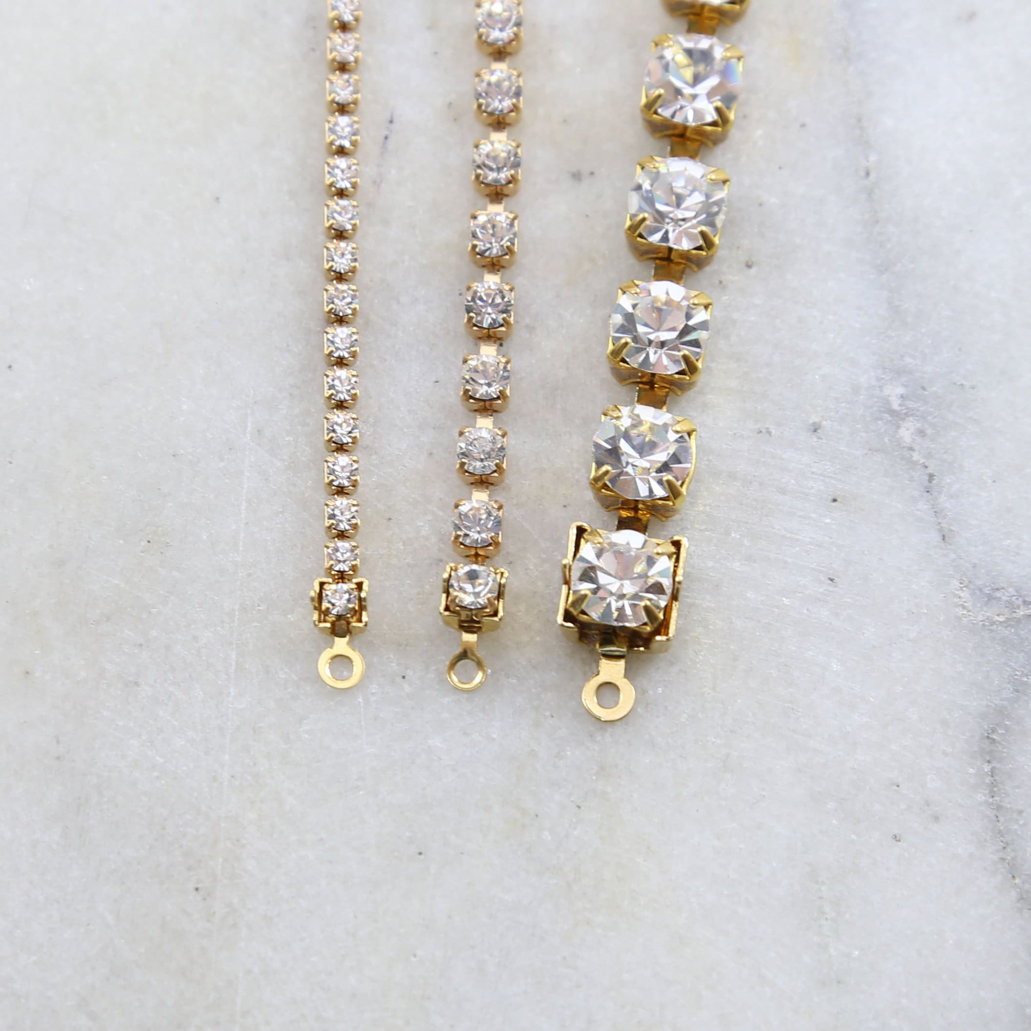 Base Metal Austrian Rhinestone Chain Closure Clasp End Chain (10pc)