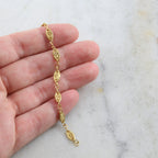 8mmx4mm Brass Fancy Lace Oval Chain in Shiny Silver – Sold by the Foot