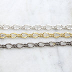 11mmx7mm Brass Large Curb Chain Extender in Shiny Gold – Sold by the Foot