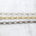 Brass Large Curb Chain Extender in Shiny Gold Shiny Silver – Sold by the Foot