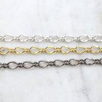 Brass Large Curb Chain Extender in Shiny Gold Shiny Silver – Sold by the Foot