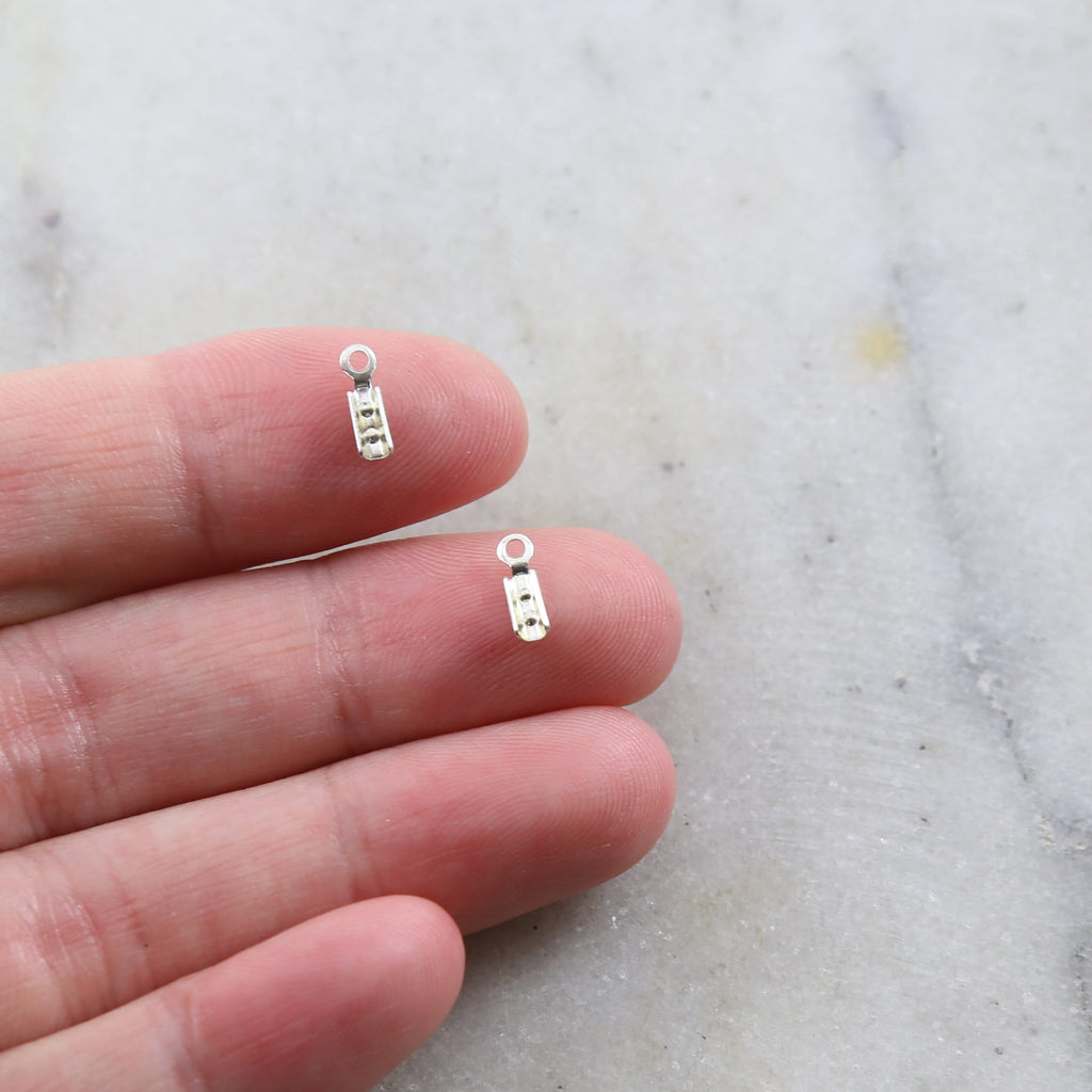 Base Metal 5 Sets - 10 Pieces Small 1mm Opening Beading Chain End (10pc)