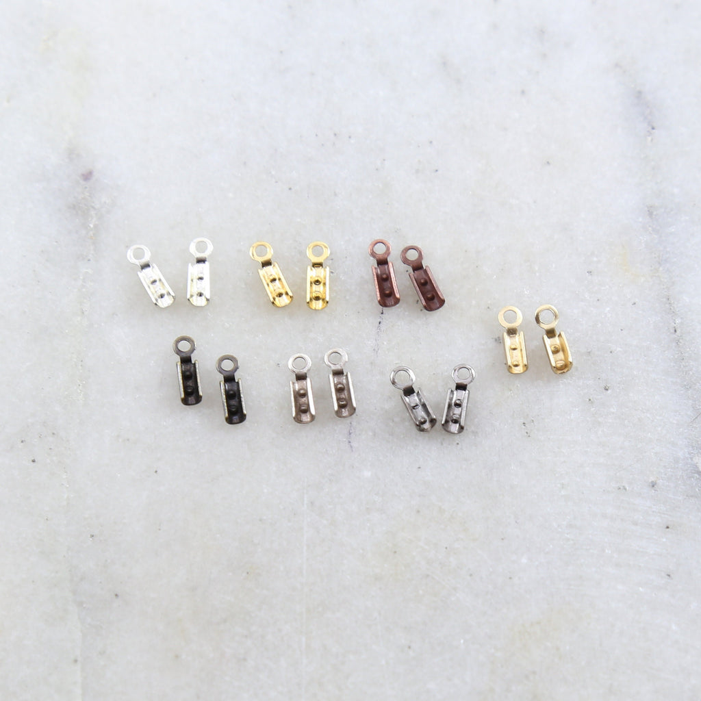 Base Metal 5 Sets - 10 Pieces Small 1mm Opening Beading Chain End (10pc)