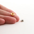 Sterling Silver or Vermeil Artisan Organic Rondelle Shape 6mm Flat Round Donut