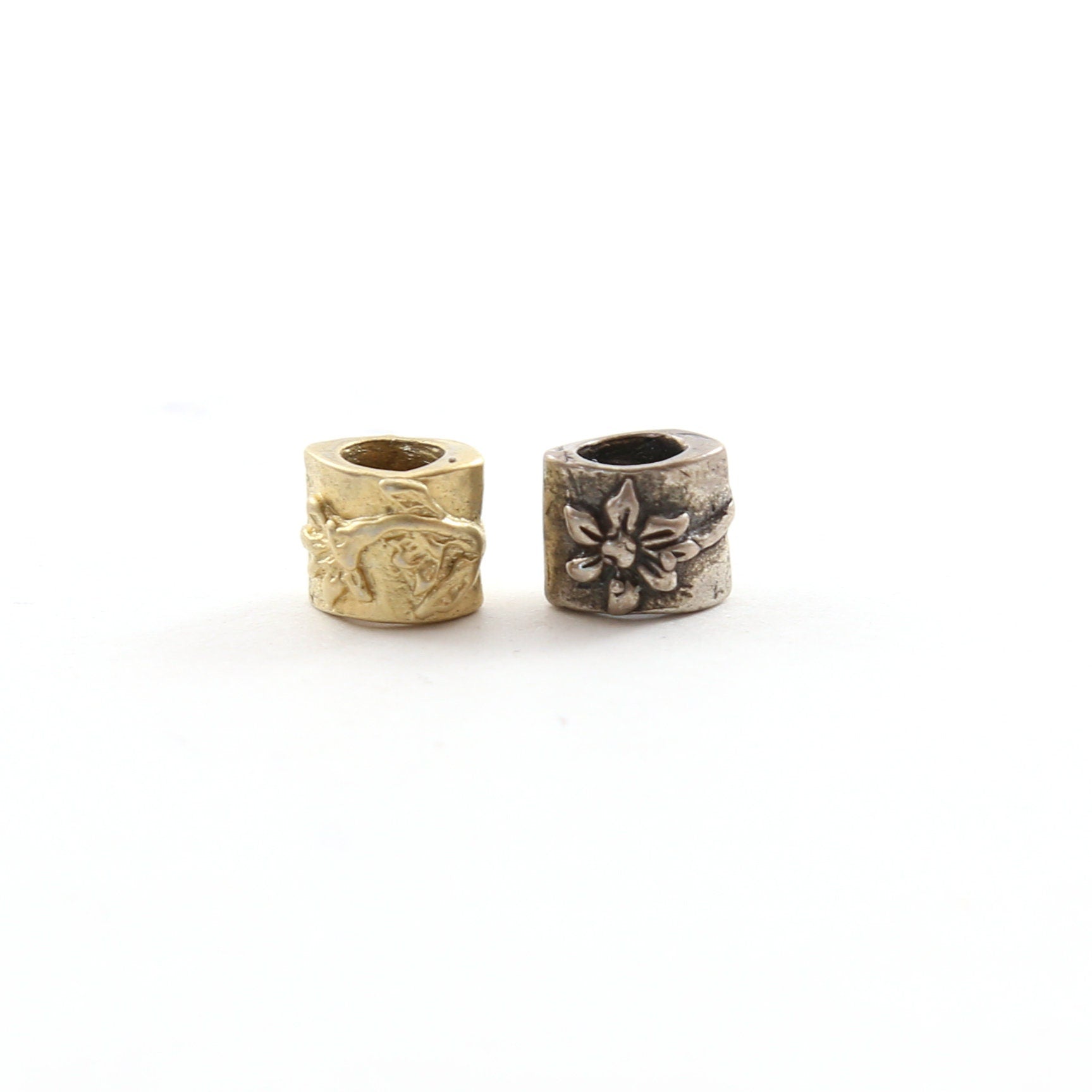 Sterling Silver or Vermeil Double Sided Artisan Organic Floral Vine Flower