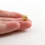 Sterling Silver or Vermeil Artisan Daisy Flower Large Hole Spacer Bead