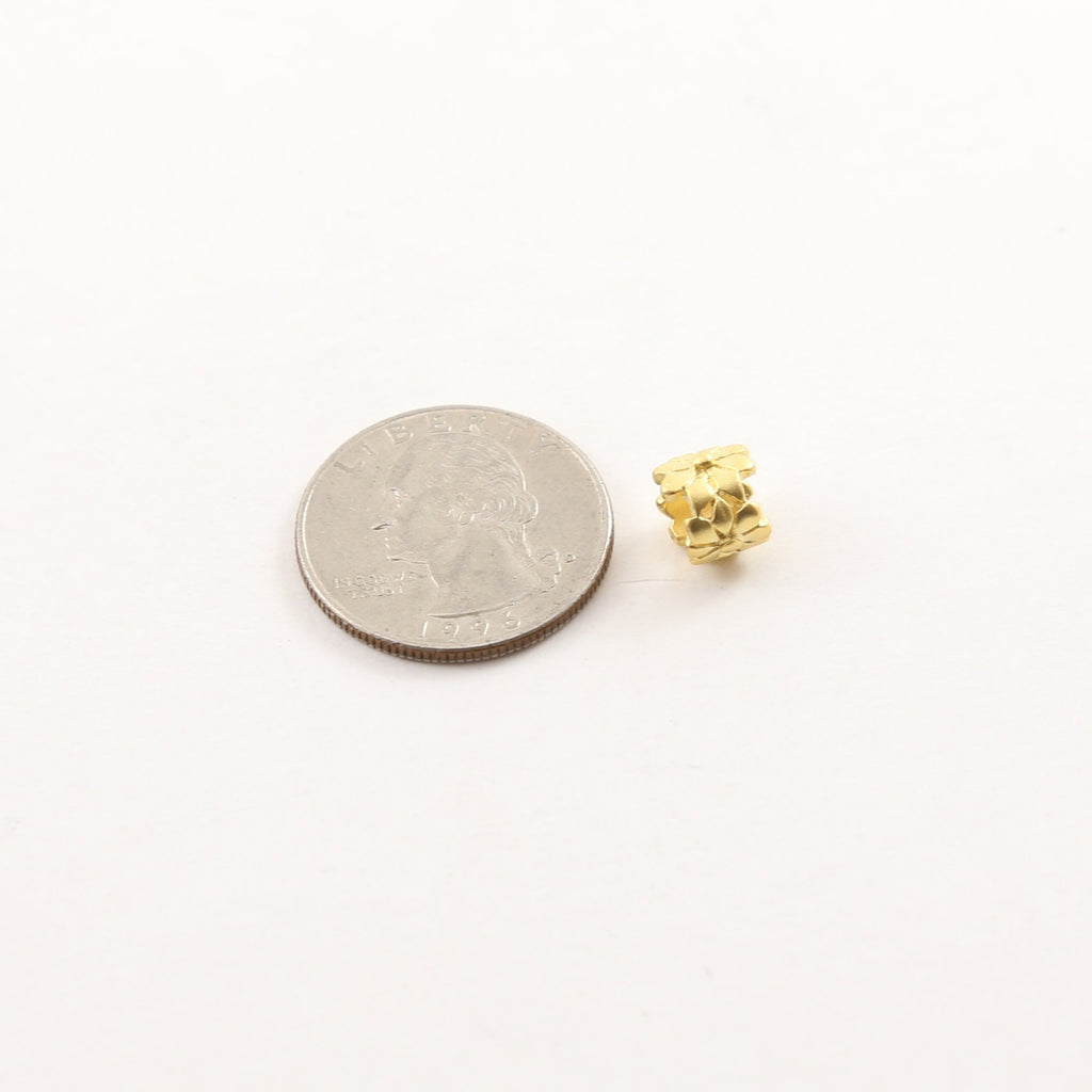Sterling Silver or Vermeil Artisan Daisy Flower Large Hole Spacer Bead