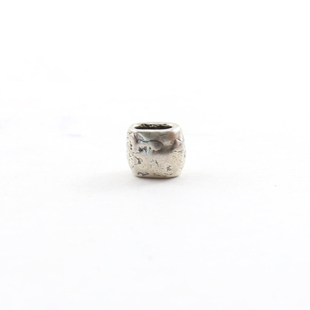 Sterling Silver or Vermeil Artisan Organic Hammered Textured Leather Slide