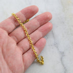 1mmx3.5mm Brass Thick Saucer Rolo Chain in Shiny Gold Lead – Sold by the Foot