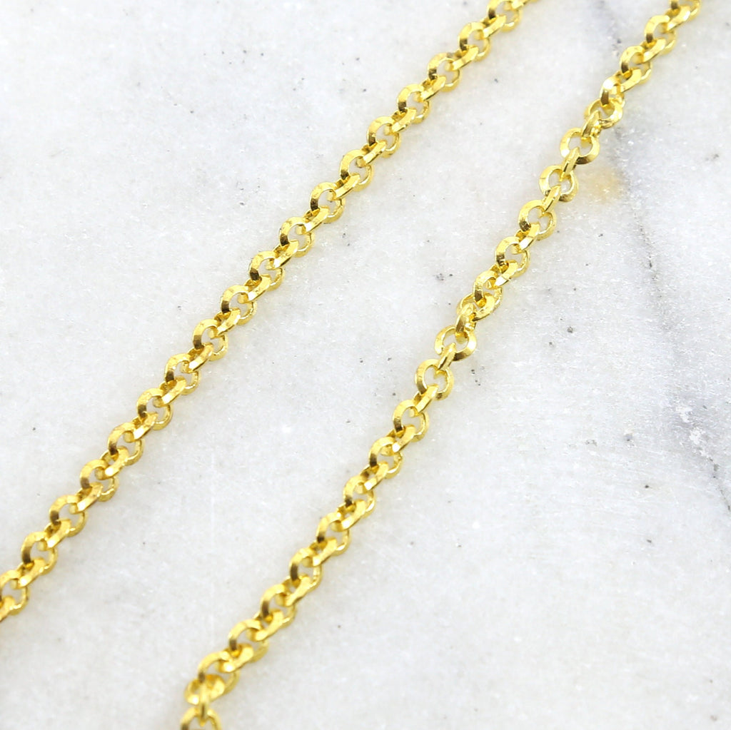1mmx3.5mm Brass Thick Saucer Rolo Chain in Shiny Gold Lead – Sold by the Foot
