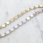 Brass Flat 7mm Circle Open Link Chain in Nickel Silver – Sold by the Foot