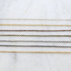 1.5mm Brass Dainty Delicate Rolo Chain in Shiny Silver – Sold by the Foot