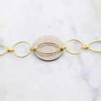 Brass Large Oval and Circle Chain in Antique Silver Shiny – Sold by the Foot