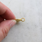 Vermeil Brushed Textured Alphabet Initial Letter Disk Circle