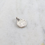 Sterling Silver Textured Alphabet Initial Letter Disk Circle Charm