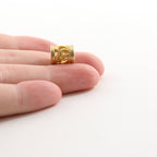 Vermeil Brushed Matte Curly Leaf Swirl Bead Large Hole Spacer