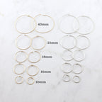 Sterling Silver or 14K Gold Filled Beading Hoop Earring Wire 40mm 25mm (2pc)