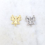 Sterling Silver or Vermeil Fancy Butterfly Y Connector Link Necklace Rosary
