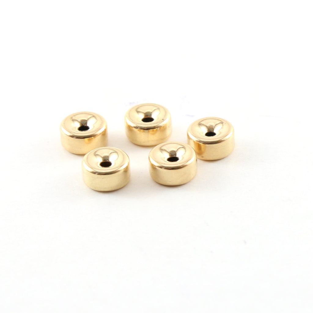 14K Gold Filled 8mm Smooth Pony Rondelle Seamless Spacer Beads (5pc)