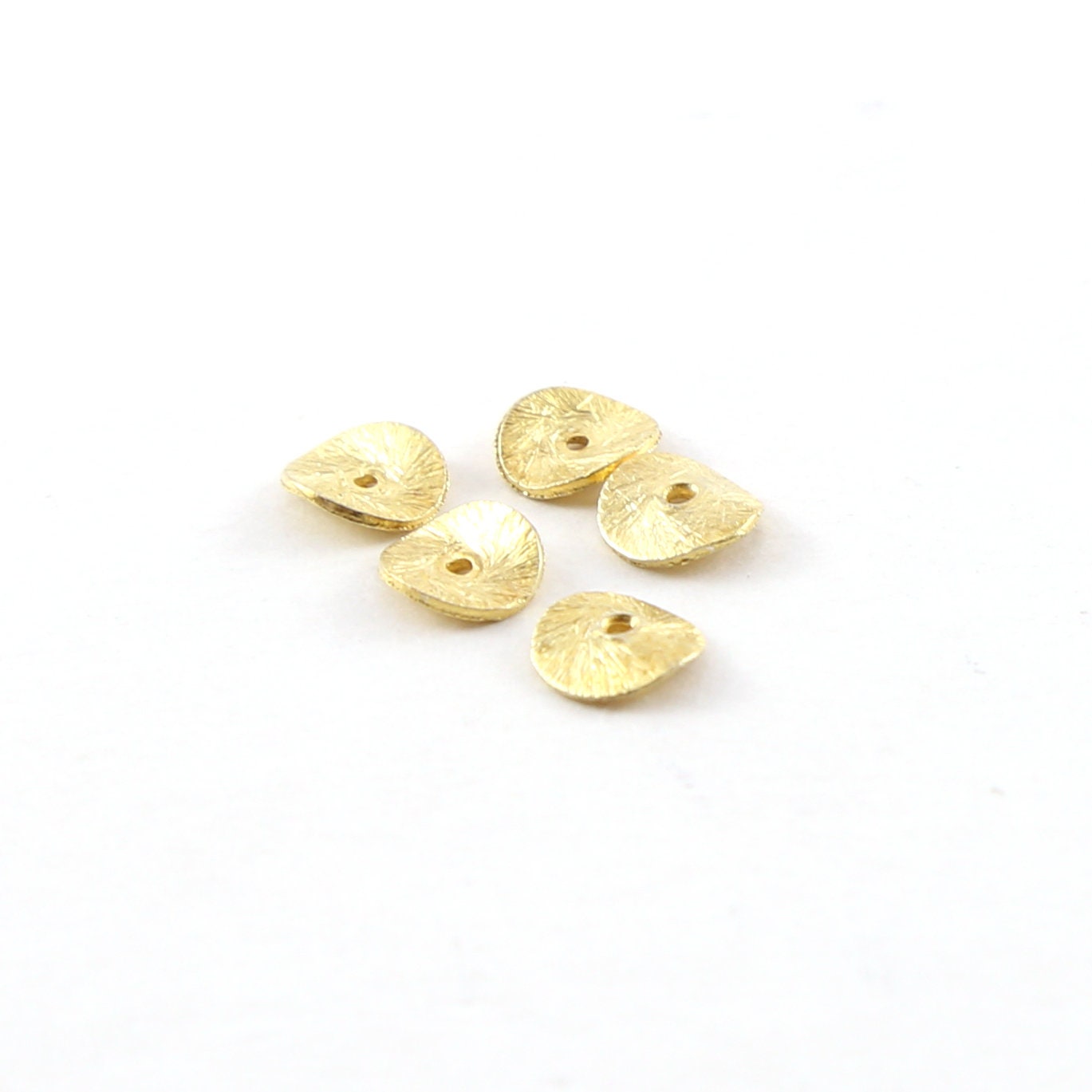 Vermeil 6mm Wavy Disc Rondelle Bead Potato Chip Spacer Beads (5pc)