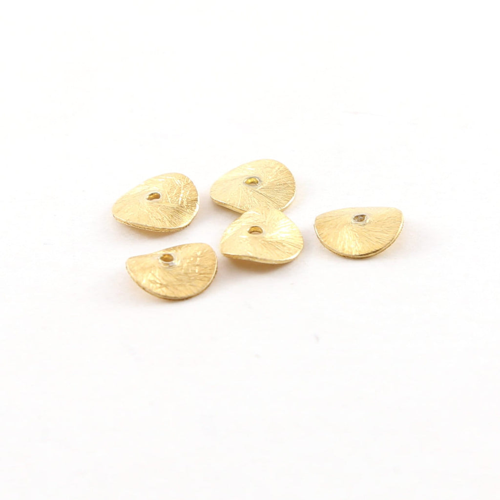 Vermeil 8mm Wavy Disc Rondelle Bead Potato Chip Spacer Beads (5pc)