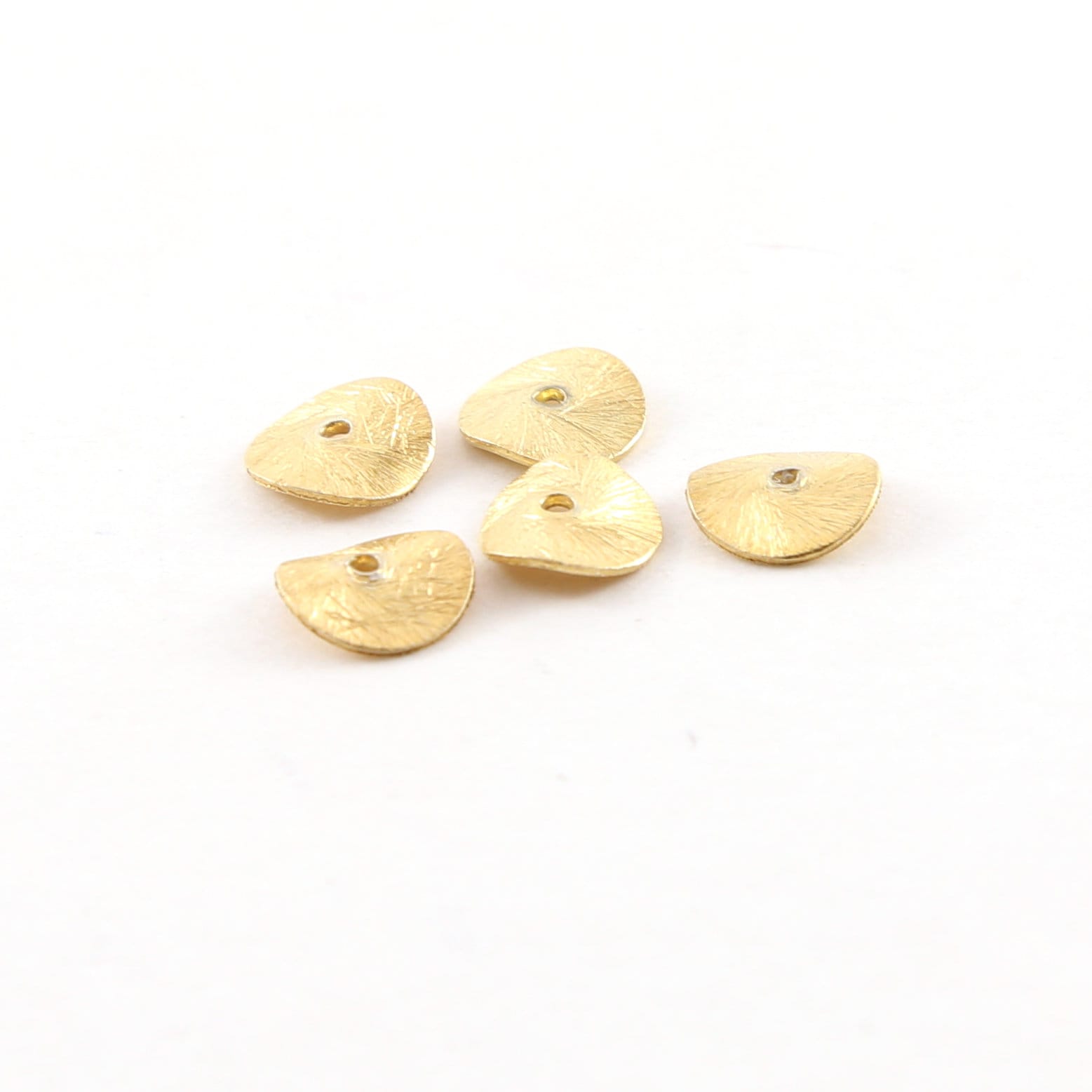 Vermeil 8mm Wavy Disc Rondelle Bead Potato Chip Spacer Beads (5pc)