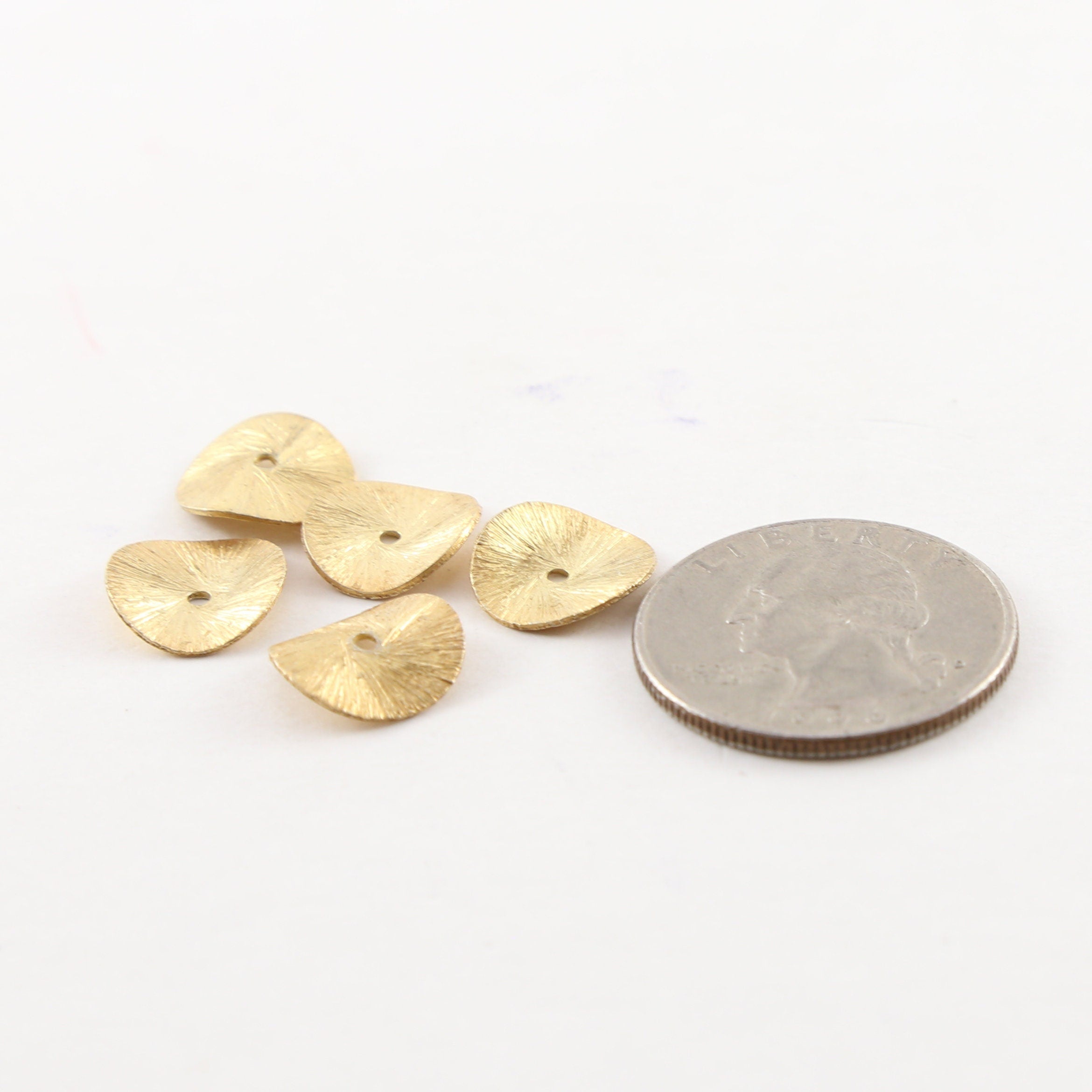 Vermeil 12mm Wavy Disc Rondelle Bead Potato Chip Spacer Beads (5pc)