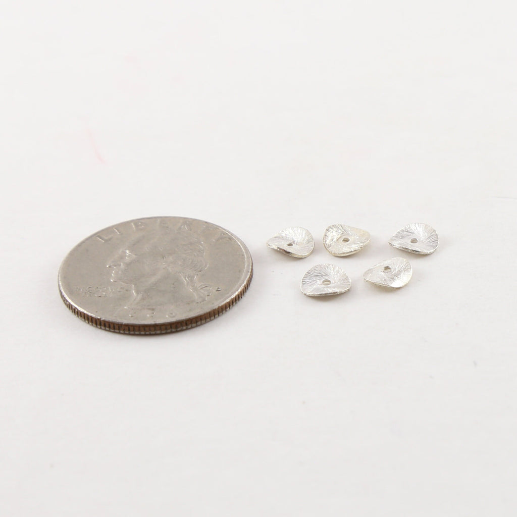 Sterling Silver 6mm Wavy Disc Rondelle Bead Potato Chip Spacer Beads (5pc)