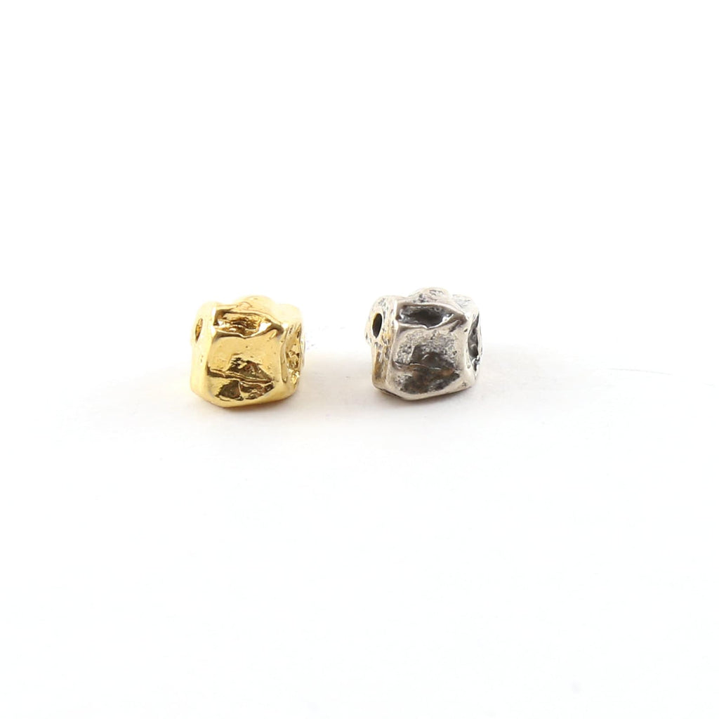 Sterling Silver or Vermeil Large 8mm Raw Shape Nugget Spacer Bead